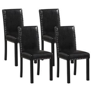Set of 4 Dining Chairs with Solid Rubber and Wood Legs