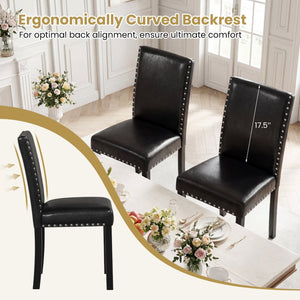 Set of 4 Dining Chairs with Solid Rubber and Wood Legs view 9