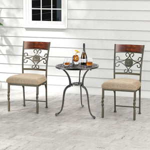Set of 4 Dining Room Chairs Armless Kitchen Chairs Set with Seat Cushion view 6