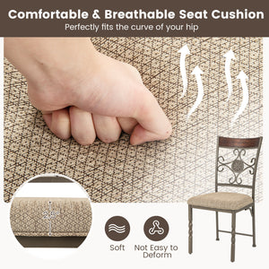 Set of 4 Dining Room Chairs Armless Kitchen Chairs Set with Seat Cushion view 7