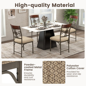 Set of 4 Dining Room Chairs Armless Kitchen Chairs Set with Seat Cushion view 8