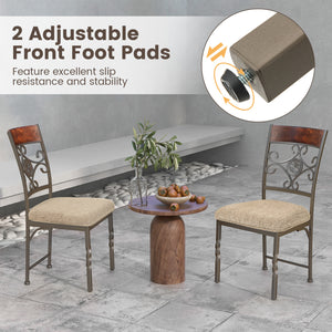 Set of 4 Dining Room Chairs Armless Kitchen Chairs Set with Seat Cushion view 9