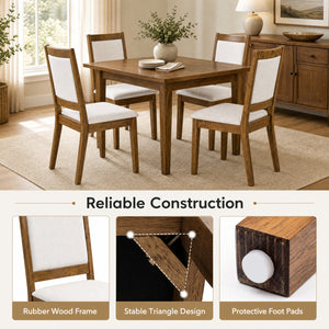 Set of 4 Modern Dining Upholstered Kitchen Chair with Padded Backrest-Walnut view 6