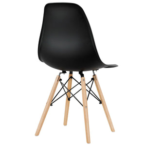 Set of 4 Modern Dining Side Chair Wood Legs-Black view 6