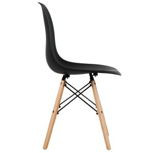 Set of 4 Modern Dining Side Chair Wood Legs-Black view 7
