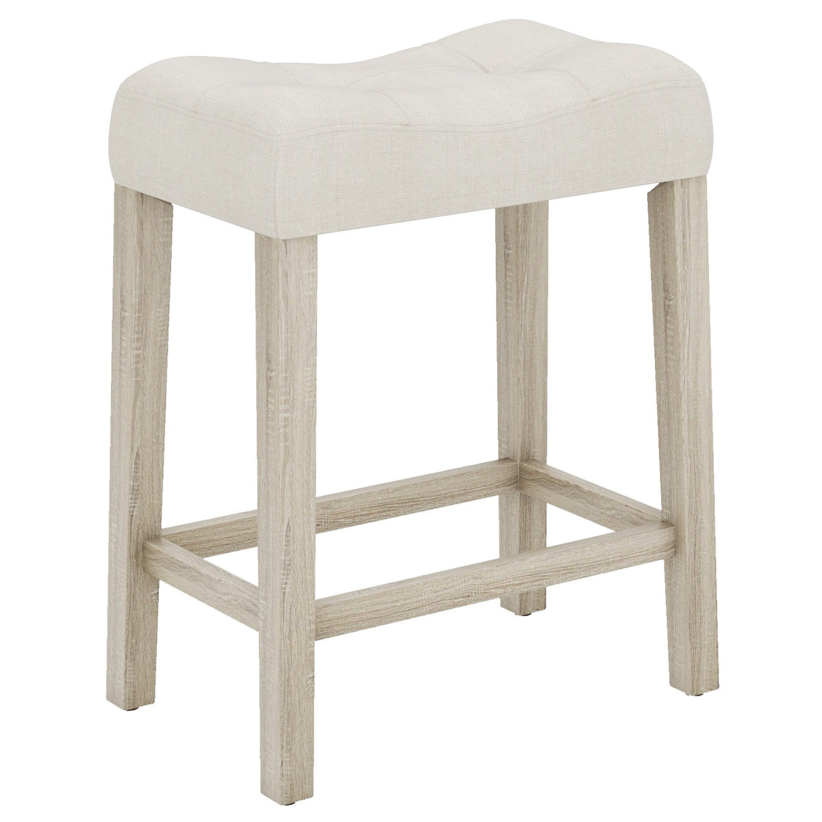 Set of 4 Upholstered Counter Height Bar Stool with Curved Saddle-Seat-Gray view 4