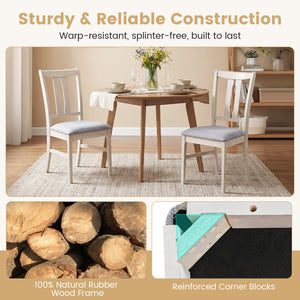 Set of 4 Wooden Upholstered Dining Chairs with High Curved Back-Gray view 5