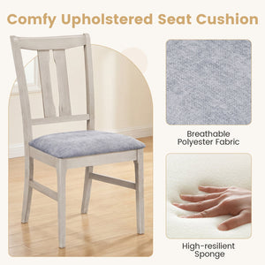 Set of 4 Wooden Upholstered Dining Chairs with High Curved Back-Gray view 6