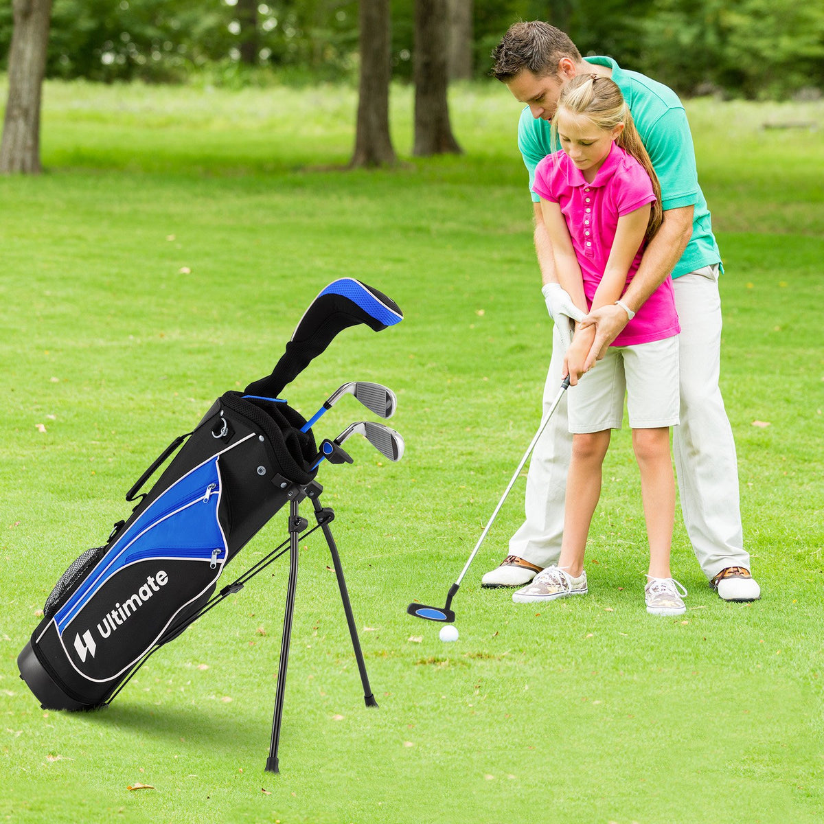 Complete Golf Club Set for Children Age 11-13-Blue view 2