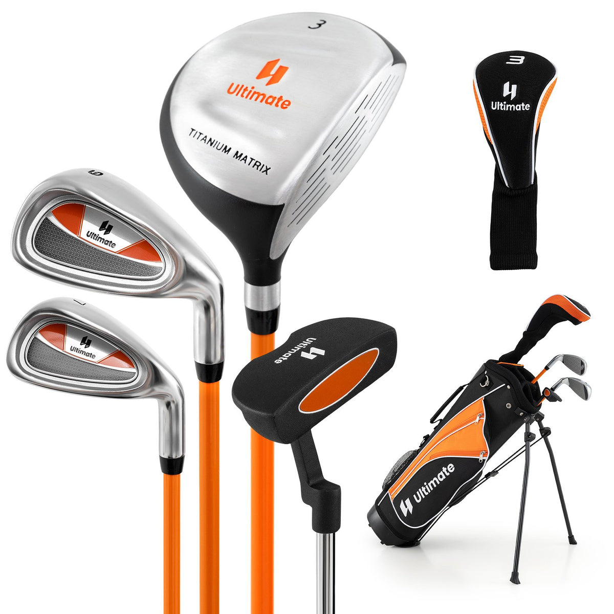 Complete Golf Club Set for Children Age 11-13-Orange
