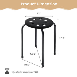 Set of 6 Portable Plastic Stack Stools -Black view 5