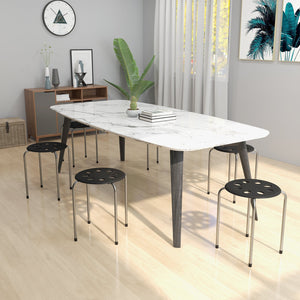 Set of 6 Portable Plastic Stack Stools -Gray view 7