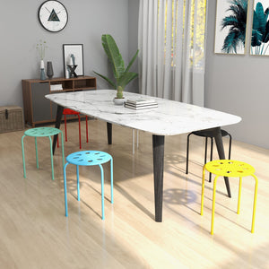 Set of 6 Portable Plastic Stack Stools-Multicolor view 7