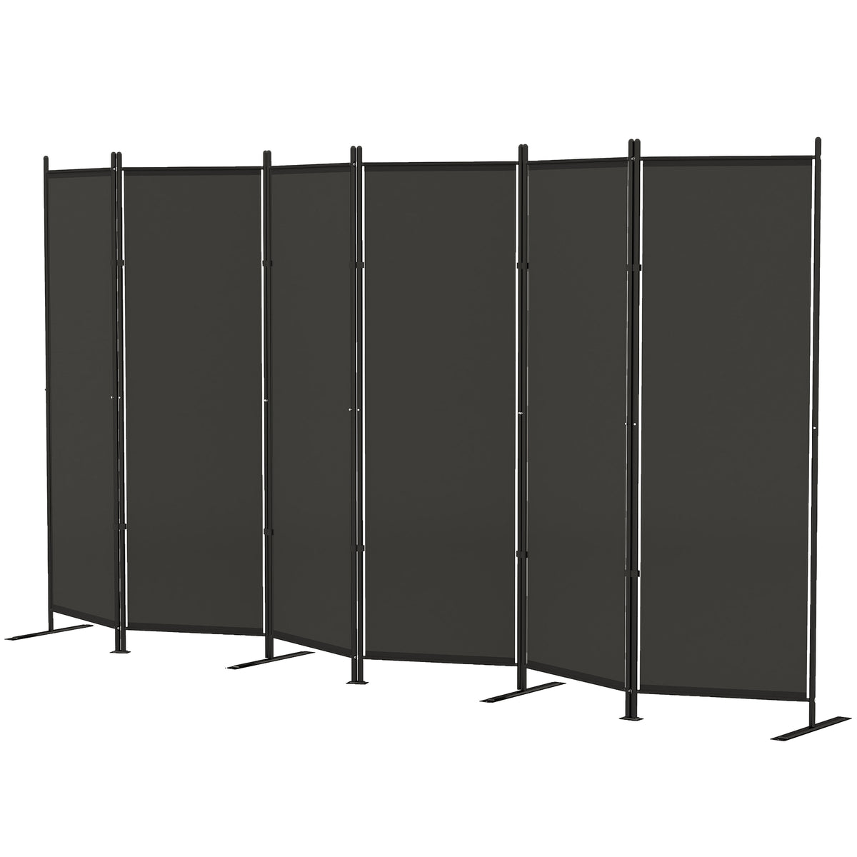 6' 3 Panel Room Divider, Double Hinged Folding Wall Divider, Indoor Privacy Screen for Home Office, Black – view 6