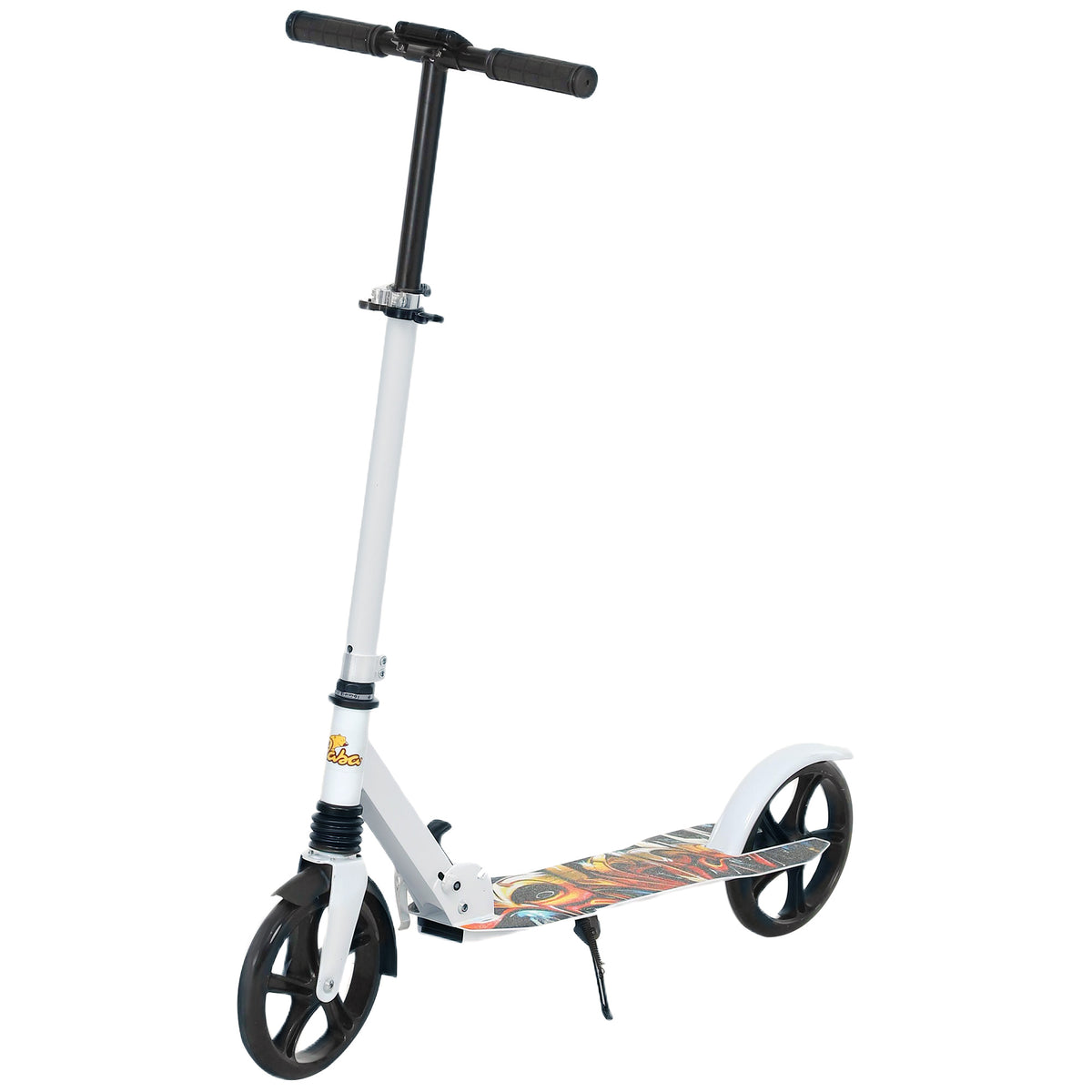 Qaba Kick Scooter for Kids Ages 6-12 with Adjustable Height, Rear-Fender Brake, 200mm Big Wheel, Foldable Design
