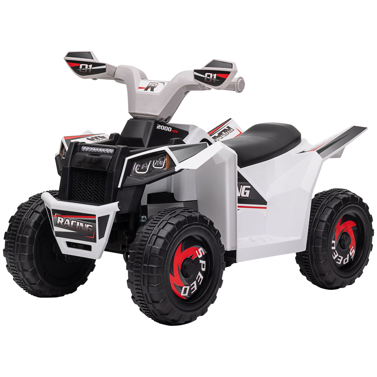 Aosom 6V Quad Kids Electric Car with Wear-resistant Wheels, for Boys and Girls Aged 18-36 Months