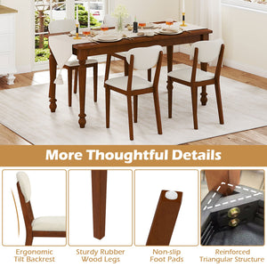 Sherpa Dining Chairs Set of 4 with Rubber Wood Legs for Dining Room-Walnut view 7