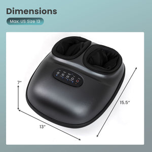 Shiatsu Foot Massager Machine with 2-Level Heat and Air Compression-Black view 3