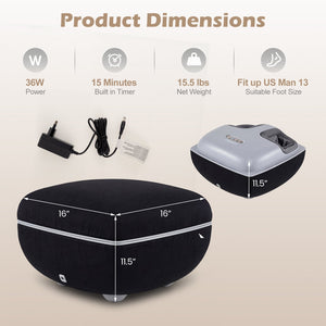 Shiatsu Foot Massager with 3-Level Deep Kneading and Air Compression-Black view 5