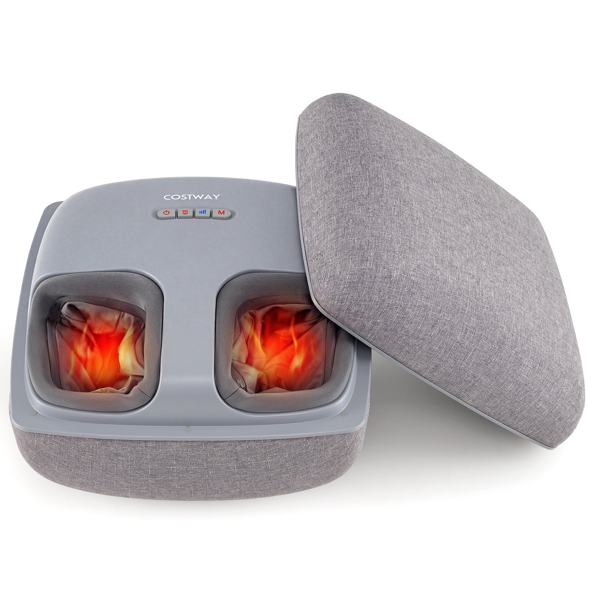 Shiatsu Foot Massager with 3-Level Deep Kneading and Air Compression-Gray
