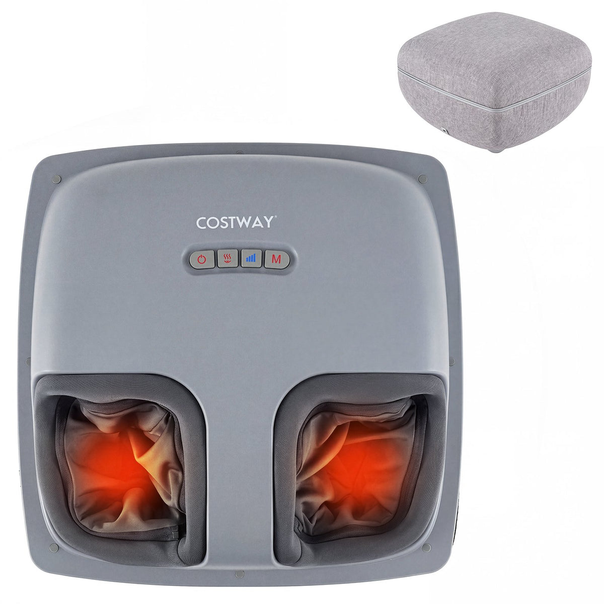 Shiatsu Foot Massager with 3-Level Deep Kneading and Air Compression-Gray view 4