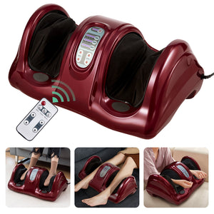 Therapeutic Shiatsu Foot Massager with High Intensity Rollers-Dark Red view 3