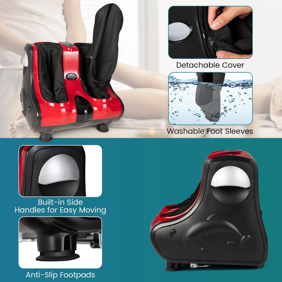 Shiatsu Kneading Rolling Vibration Heating Foot Massager view 6