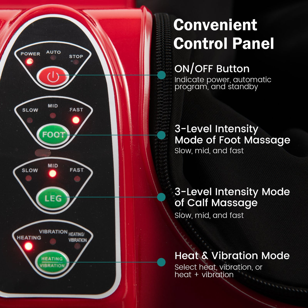 Shiatsu Kneading Rolling Vibration Heating Foot Massager view 8