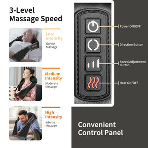 Shiatsu Neck Massager with Heat and Deep Tissue 3D-Kneading-Black view 9