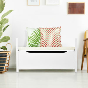 34.5 ×15.5 ×19.5 Inch Shoe Storage Bench with Cushion Seat for Entryway-White view 7