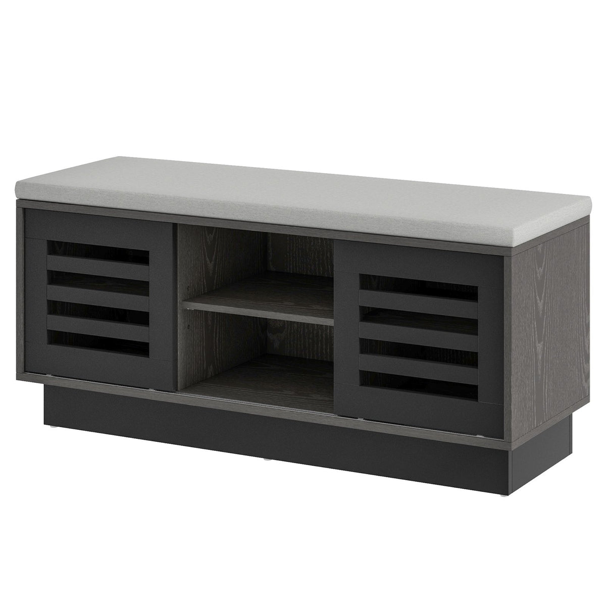 Shoe Bench with 6 Storage Compartments and 3 Adjustable Shelves-Gray view 4
