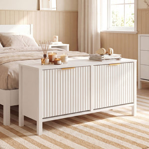 Shoe Storage Bench Narrow Wooden Entryway Bench with 2 Flip Drawers-White view 6