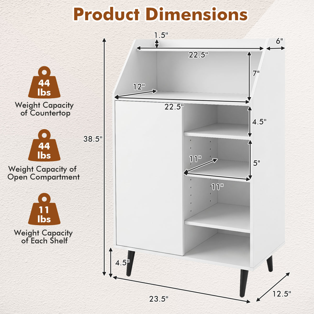 Shoe Storage Cabinet with 2-Tier Open Compartment and 4-Tier Adjustable Shelf-White view 5
