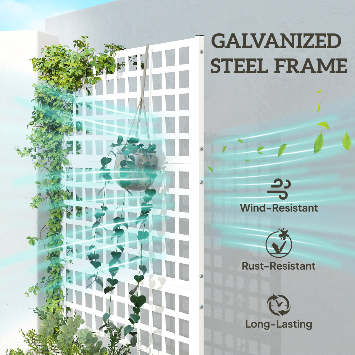 Galvanized Raised Garden Bed Planter Box with Trellis for Climbing Plants, Vegetable, Vines – view 38