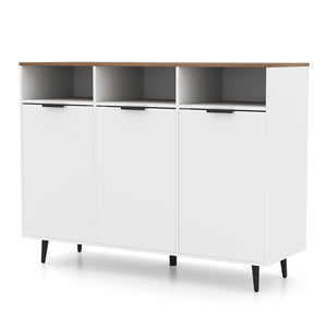 Sideboard Buffet Cabinet Kitchen Storage Cabinet with 5-Position Adjustable Shelves-White view 4