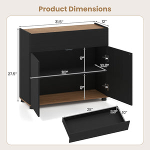 Sideboard Buffet Cabinet with Storage Wooden Kitchen Storage Cabinet-Black view 4