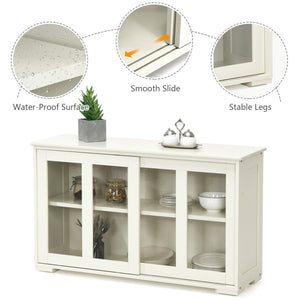 Sideboard Buffet Cupboard Storage Cabinet with Sliding Door-Antique White view 7