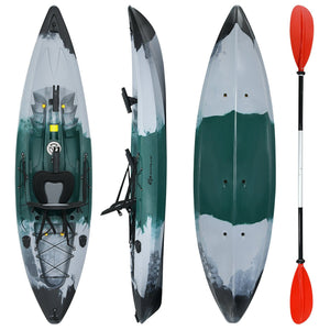 Sit-on-Top Fishing Kayak Boat With Fishing Rod Holders and Paddle-Gray view 7