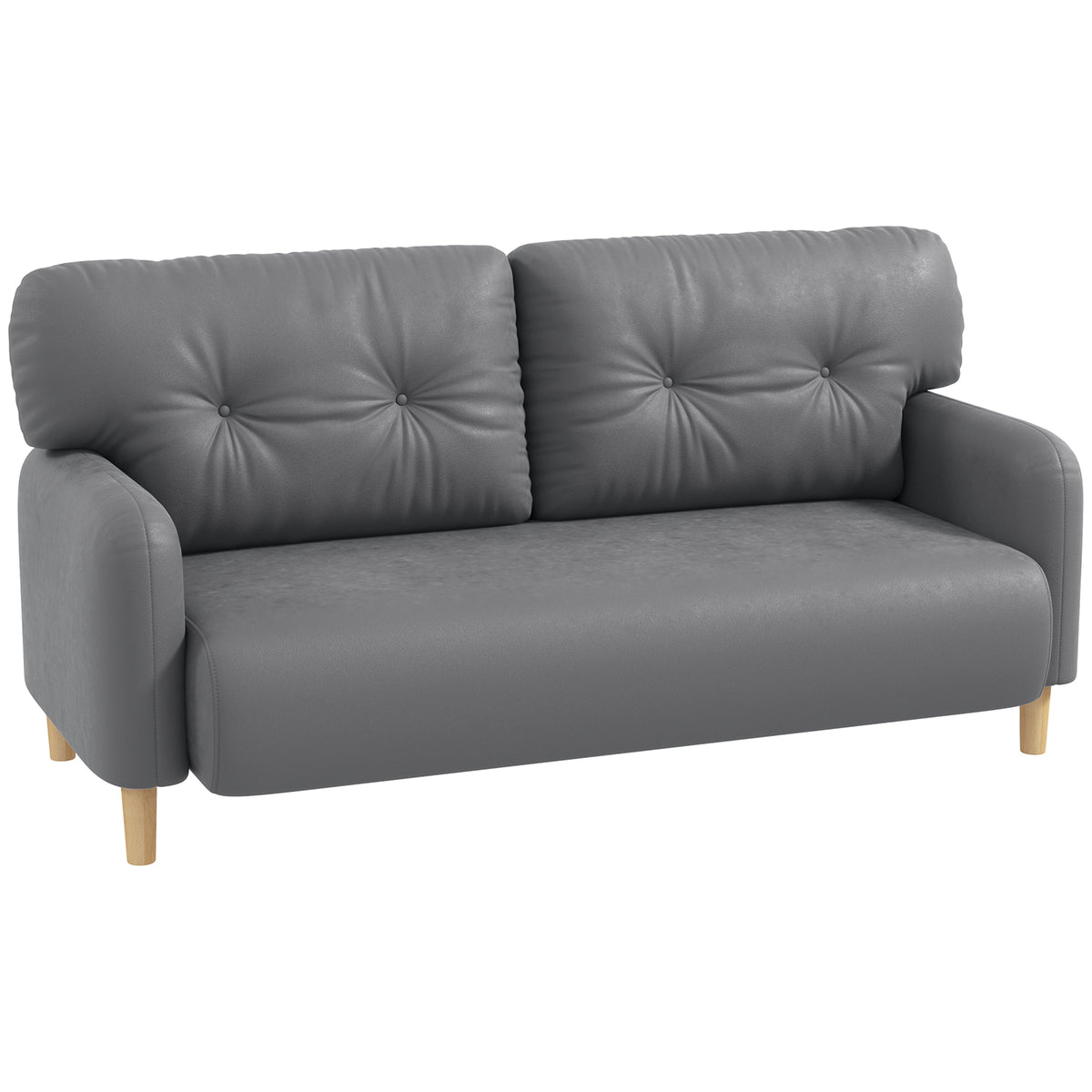 58" 2 Seat Sofa, Modern Love Seats Furniture, Upholstered 2 Seater Couch, Solid Wood Frame, Beige – view 8