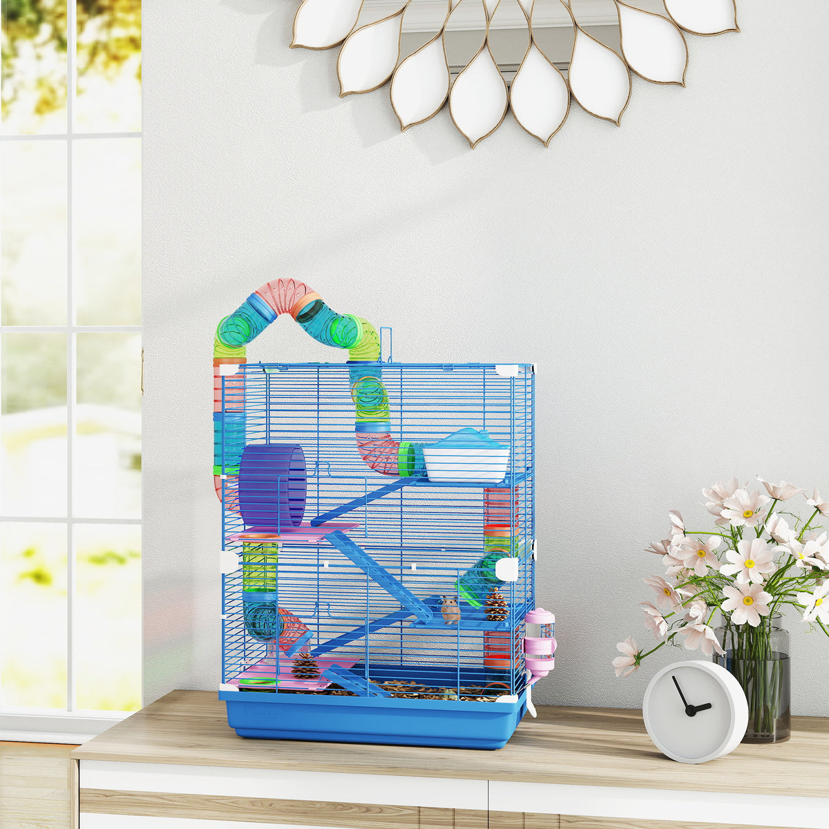 5 Tiers Hamster Cage Portable with Exercise Wheels Play Tube Water Bottle Dishes House Ladder for Gerbils – view 14