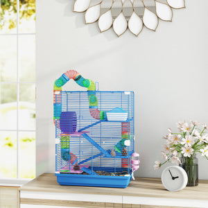 5 Tiers Hamster Cage Portable with Exercise Wheels Play Tube Water Bottle Dishes House Ladder for Gerbils – view 14