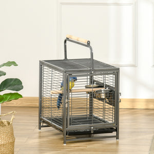 Bird Travel Carrier Cage, Portable Metal Bird Cage for Parrots Conures Cockatiel Parakeets with Stand – view 14