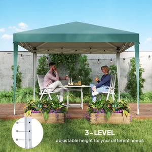 10 x 10ft Folding Pop Up Tent Outdoor Gazebo Canopy with Carrying Bag, Dark Green