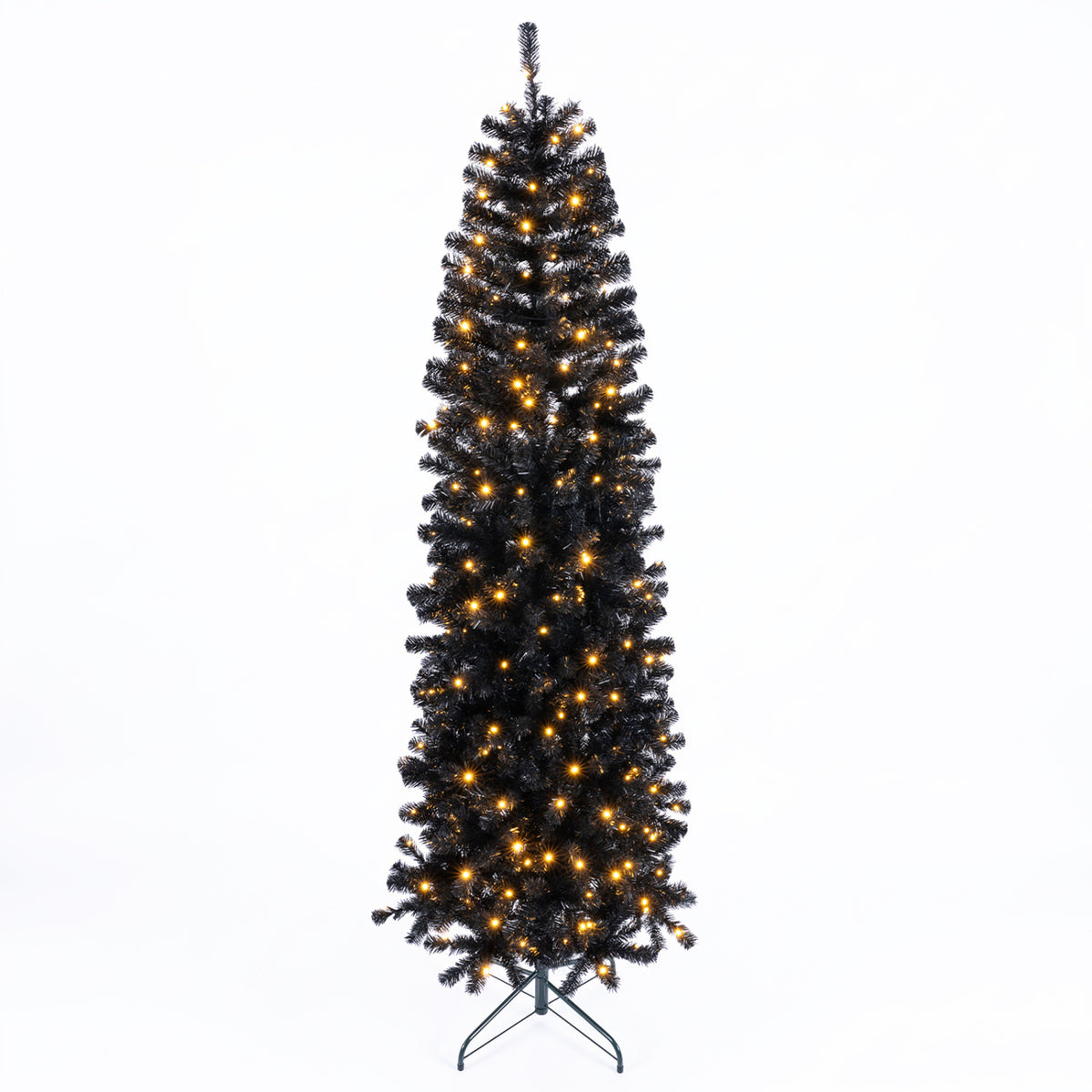 Slim Pencil Hinged Christmas Tree with Branch Tips and 8, Lighting Modes-7 FT