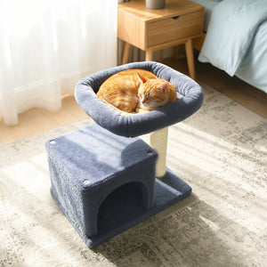Small Cat Tree with Large Padded Plush Perch for Indoor Cats-Dark Gray view 3