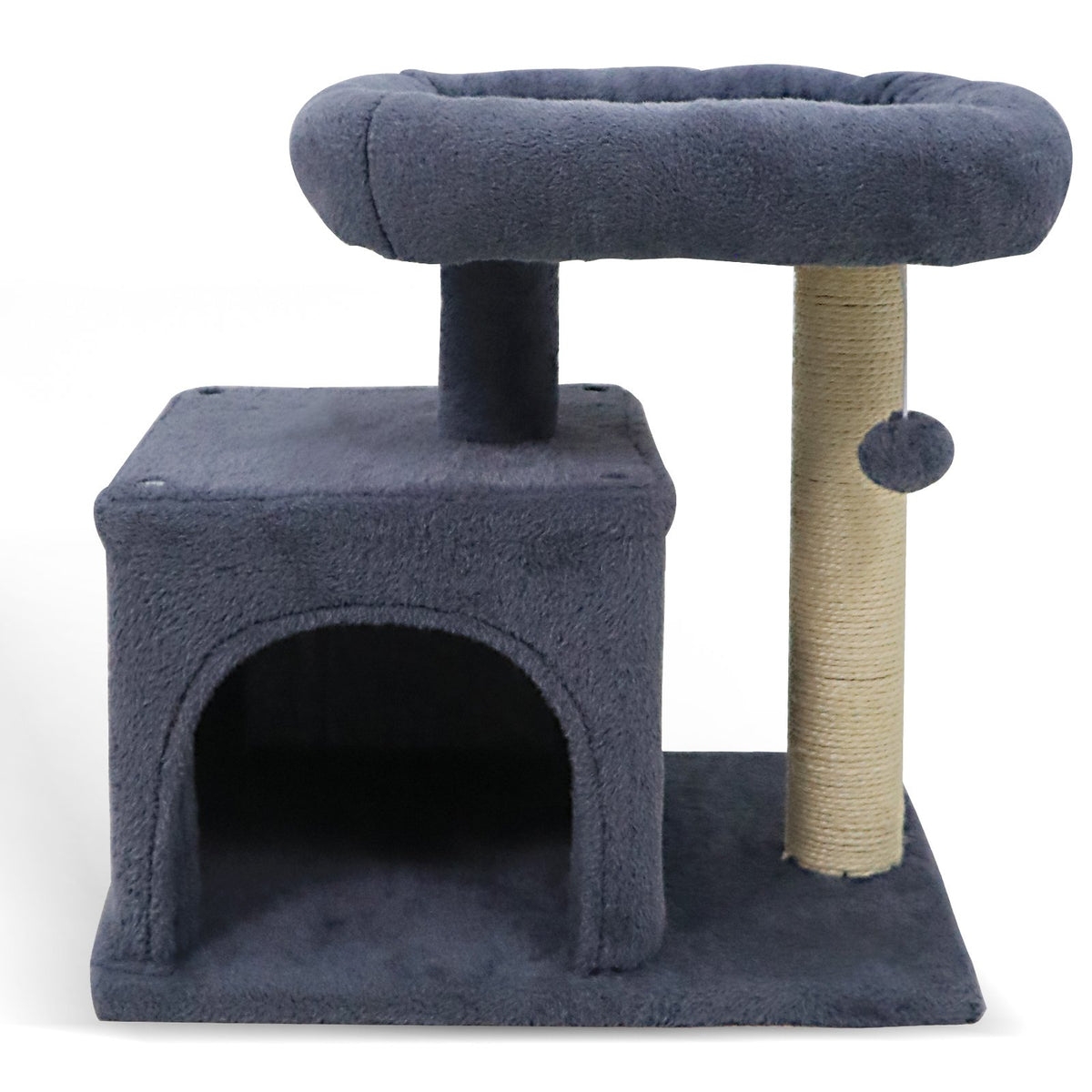 Small Cat Tree with Large Padded Plush Perch for Indoor Cats-Dark Gray view 4