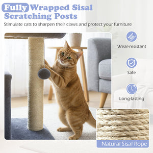 Small Cat Tree with Large Padded Plush Perch for Indoor Cats-Dark Gray view 8