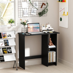 Small Computer Desk with Storage and Adjustable Shelf-Black view 9