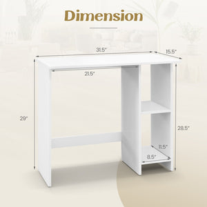 Small Computer Desk with Storage and Adjustable Shelf-White view 5