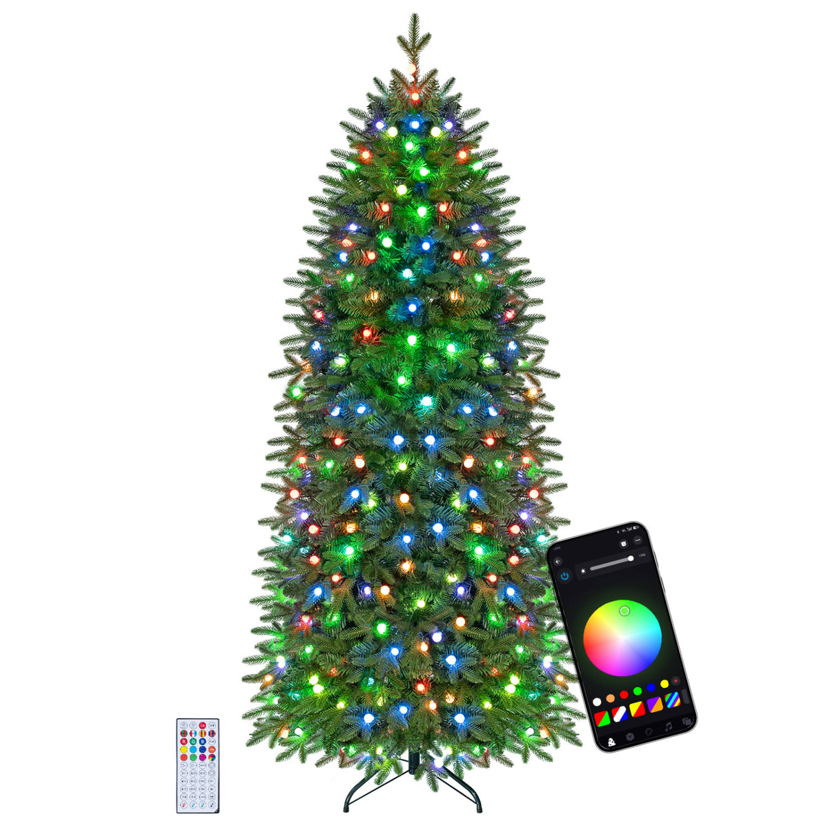 Smart Pencil Christmas Tree with 220 Pre-Lit RGB LED Lights-M view 4